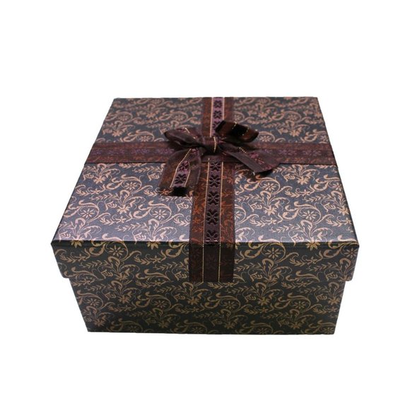 Black and Gold Box with Bow, Nested 3 Pcs - Picture 4 of 5